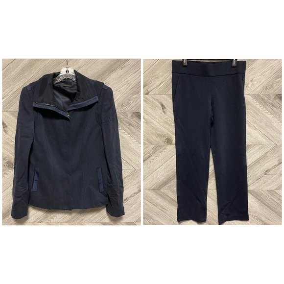 Elie Tahari | Cotton Blend Pantsuit In Navy Classic Set - Picture 1 of 12